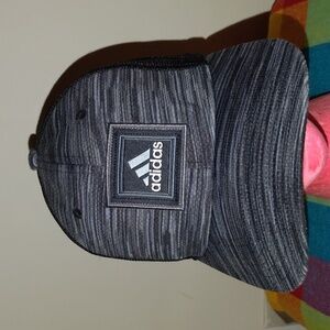 Adidas Climalite Stitched Patch Logo Black Gray A-Flex Fitted Hat Cap S/M